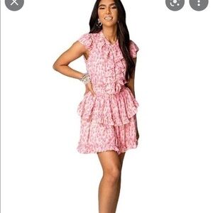 Buddy Love Pink Ruffle Mini Dress